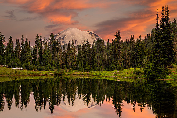 Mount Rainier/Tahoma Reflections in Tipsoo Lake at Sunrise