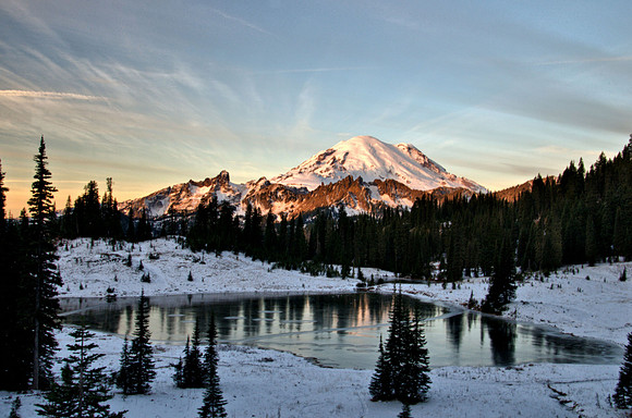 Winter Sunrise at Mount Rainier/Tahoma