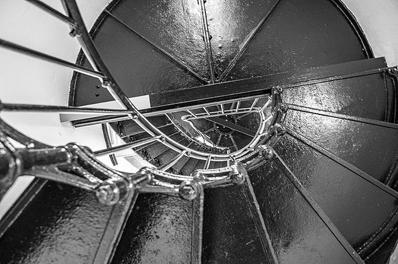 Lighthouse Stairs 1 B&W